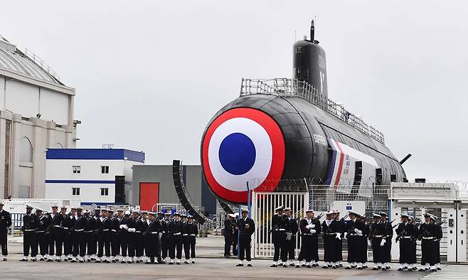 프랑스 해군 핵추진잠수함 쉬프랑함이 진수되고 있다. 세계일보 자료사진
