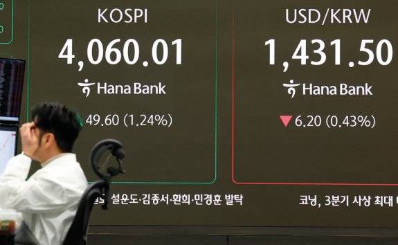 10월 29일 게시된 코스피와 달러/원 환율. 뉴시스