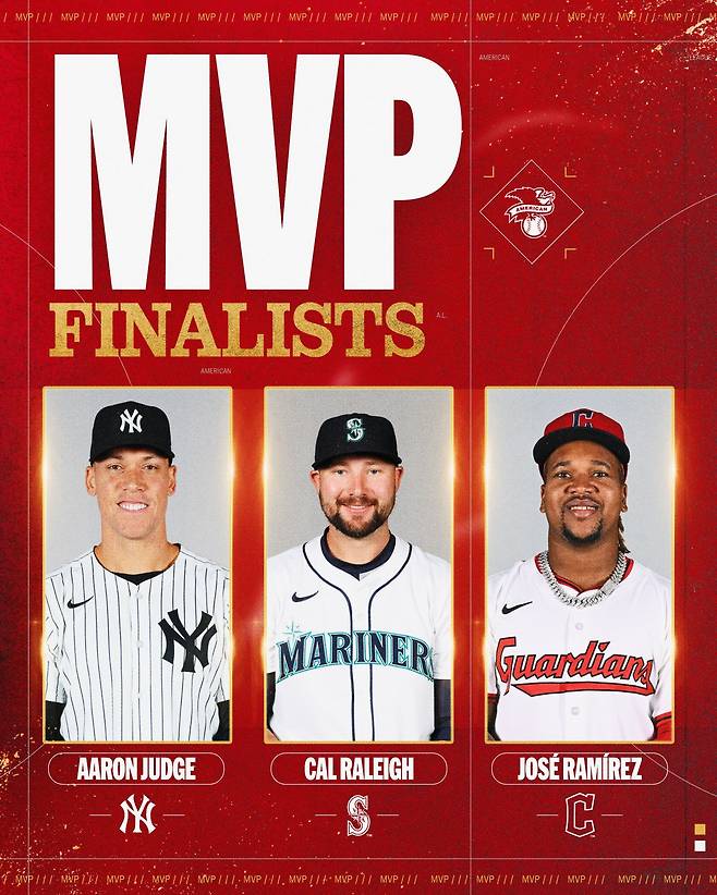 아메리칸리그 최우수선수(MVP) 최종 후보 3인. 사진=메이저리그 공식 SNS