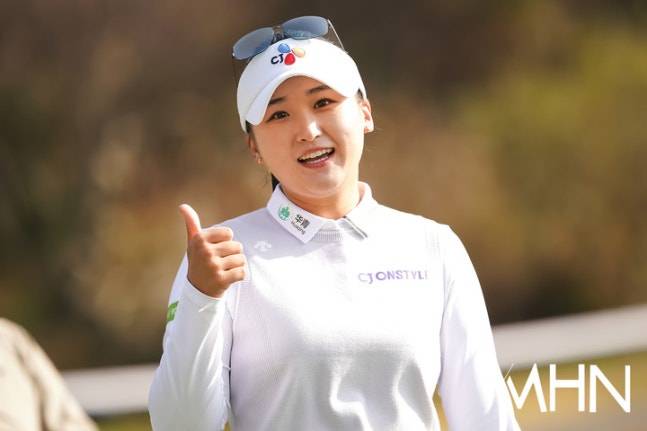 리슈잉이 7일 서원힐스 컨트리클럽에서 열린 대보 하우스디 챔피언십 1라운드에서 자신감을 나타내고 있다.