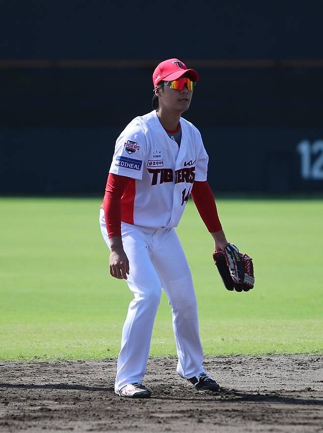 ▲ 올해 133경기에 나가 많은 1군 경험을 쌓은 김규성은 선배들을 이기기 위해 최선의 노력을 다하겠다고 다짐했다 ⓒKIA타이거즈