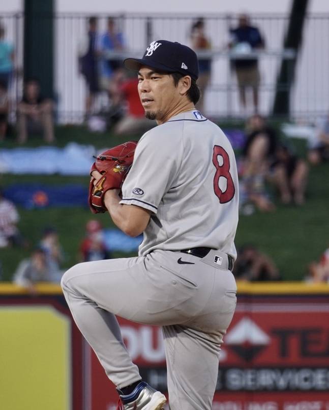 이번 시즌 트리플A에서 공을 던지는 마에다의 모습. /사진=스크랜턴/윌크스-배리 레일라이더스 구단 SNS