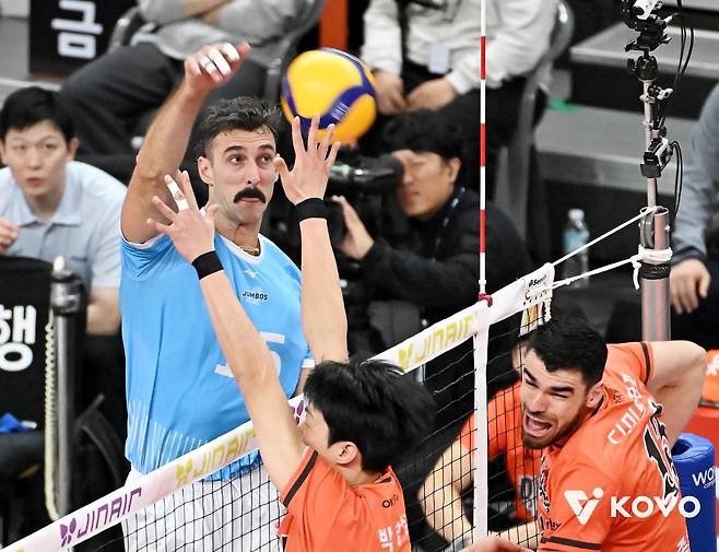 대한항공이 OK저축은행을 3-1로 이겼다.(KOVO제공)