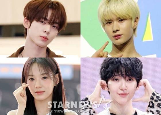 제로베이스원 한유진, 투어스 경민, 이즈나 유사랑, 킥플립 동현 /사진=스타뉴스