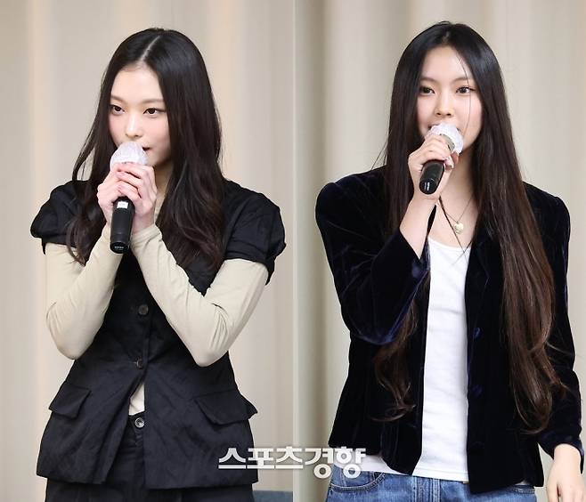 뉴진스 멤버 해린(왼쪽)과 혜인. 경향신문 DB