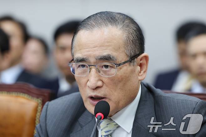 위성락 국가안보실장이 6일 서울 여의도 국회에서 열린 국회운영위원회의 대통령비서실 등에 대한 국정감사에서 의원 질의에 답변하고 있다. 2025.11.6/뉴스1 ⓒ News1 신웅수 기자