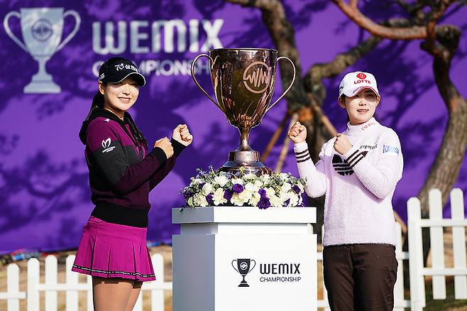 위믹스 포인트 랭킹 1위 유현조가 매치 플레이 조편성에서 황유민을 지목했다. 사진 | 위메이드