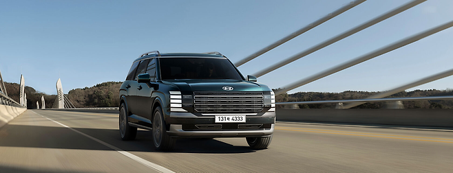 후륜 기반 하이브리드 시스템이 장착된 현대차 팰리세이드. 현대차 제공