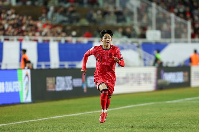 축구국가대표팀 윙포워드 양민혁은 최근 배준호, 엄지성과 함께 대표팀 조커로 거론되고 있다. 직선적인 측면 드리블과 크로스 등 조커로서 쓰임새는 과거 선배들 못지않다. 사진제공│대한축구협회