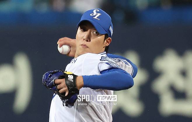 ▲ 비FA 다년 계약 성사 여부에 리그 전체의 관심이 쏠려 있는 원태인 ⓒ곽혜미 기자