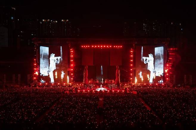 지난 3월 지드래곤 공연 당시 고양종합운동장 모습. 쿠팡플레이 제공