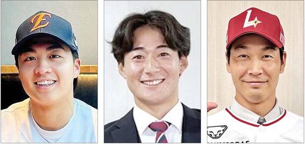 프로야구 구단이 아시아쿼터제를 활용해 영입한 선수들. 왼쪽부터 왕옌청(한화 이글스), 스기모토 코우키(kt wiz), 다케다 쇼타(SSG 랜더스). 각 구단 제공