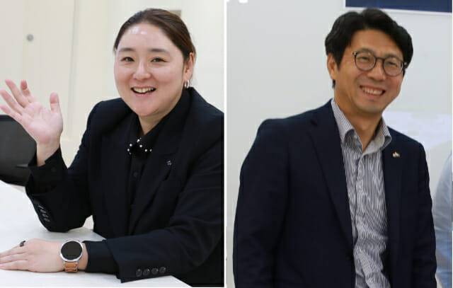 정수진 정보통신산업진흥원 지역AX본부장(왼쪽)과 박현철 울산정보산업진흥원 디지털융합본부장.