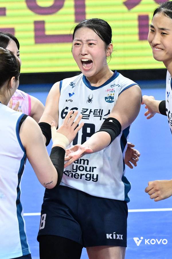 권민지는 레이나의 공백을 잘 메우고 있다. 사진 제공= KOVO