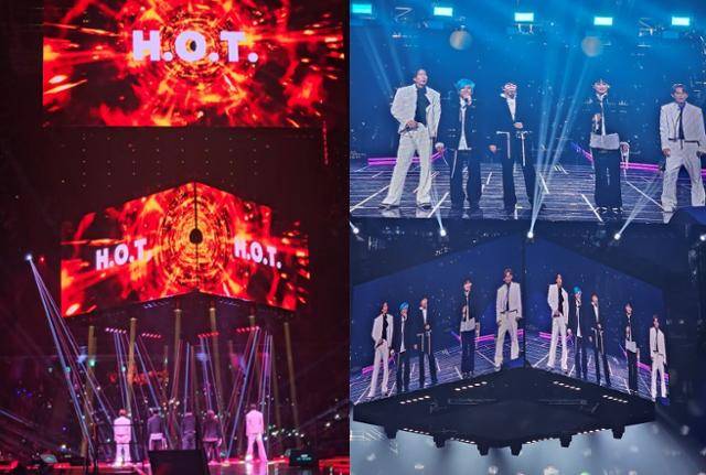그룹 H.O.T.가 6년 만에 완전체 무대를 선보였다. 유수경 기자