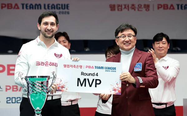 4라운드 최우수선수로 뽑힌 크라운해태의 다비드 마르티네스. PBA 제공