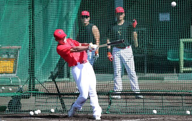 KIA 타이거즈 신인 김민규가 마무리캠프를 소화하고 있다.KIA 타이거즈 제공
