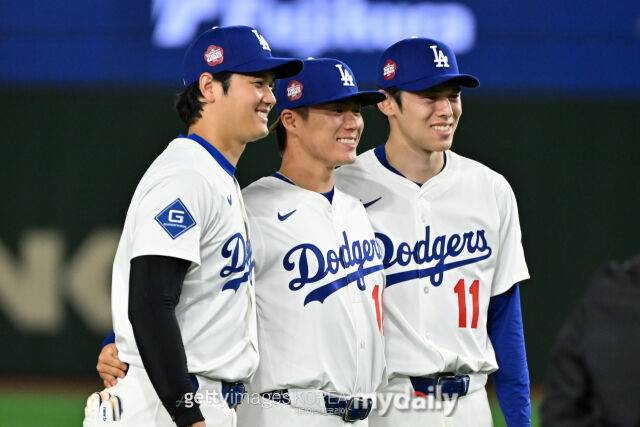 LA 다저스 오타니 쇼헤이, 야마모토 요시노부, 사사키 로키./게티이미지코리아