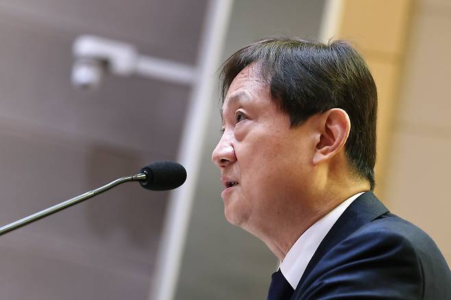 이찬진 금융감독원장이 1일 서울 여의도 금융감독원에서 출입기자단과의 기자간담회를 열고 인사말을 하고 있다. /뉴스1