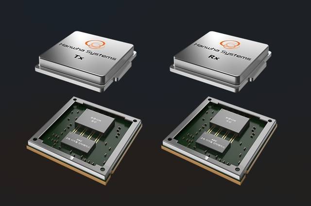 한화시스템이 개발할 트랜시버(transceiver) 우주반도체의 예상 분해도 형상. 한화시스템 제공