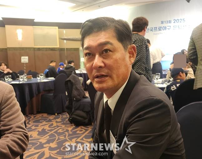 한은회 시상식 직후 취재진과 만난 이종범 한은회 신임 회장. /사진=박수진 기자