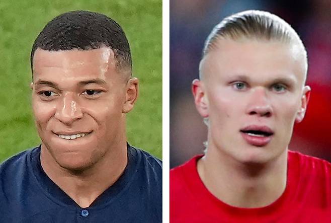 음바페(왼쪽), 홀란.