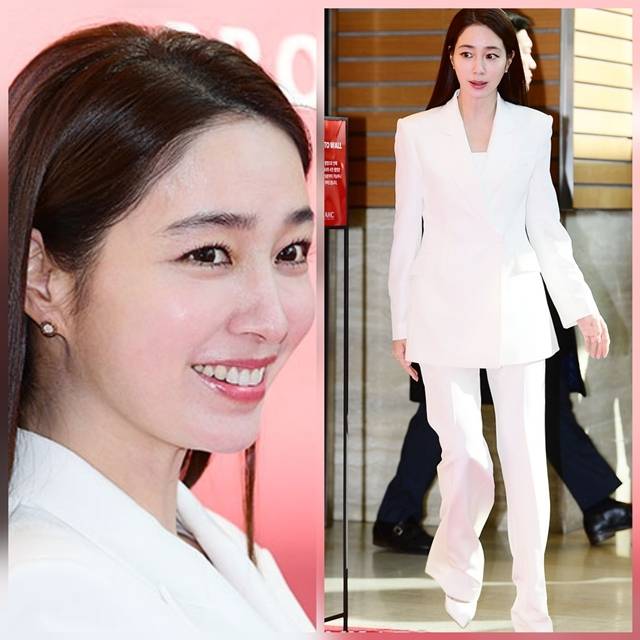 배우 이민정이 ‘겨울왕국’ 엘사를 떠올리게 하는 화이트 수트 자태로 포토월을 압도했다. / 사진=김영구 기자