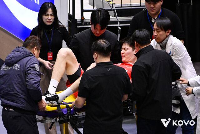 발목 부상을 당한 에디./KOVO