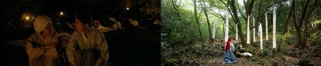 한란 영화 속 볏바른궤와 심방 봉순이가 기도하던 나무. 웬에버스튜디오 제작사 제공