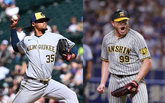 엘빈 로드리게스, 제레미 비슬리(왼쪽부터). /사진=롯데 자이언츠 제공