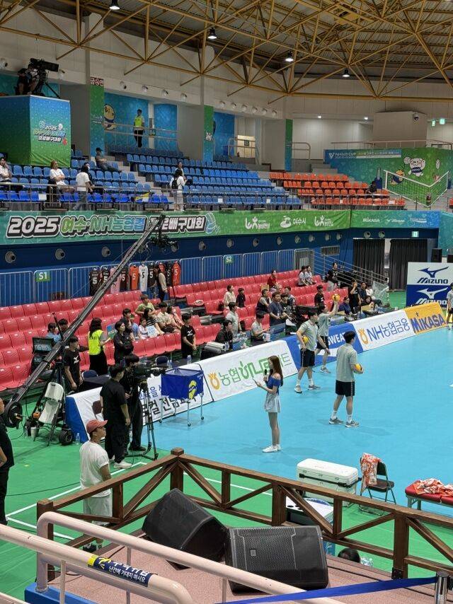 여수 컵대회에서 현장 리포팅을 했을 때./본인 제공