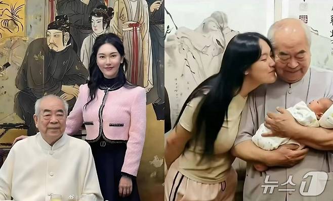 판쩡이 최근 50세 연하 아내 쉬멍과의 사이에서 친아들을 얻었다고 밝혔다. (웨이보)