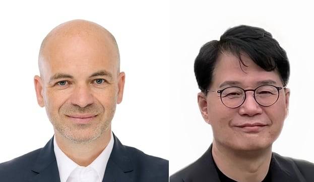 현대차그룹 인사에서 사장으로 승진한 만프레드 하러(왼쪽) R&D 부문장과 정준철(오른쪽) 제조부문장./현대차그룹 제공
