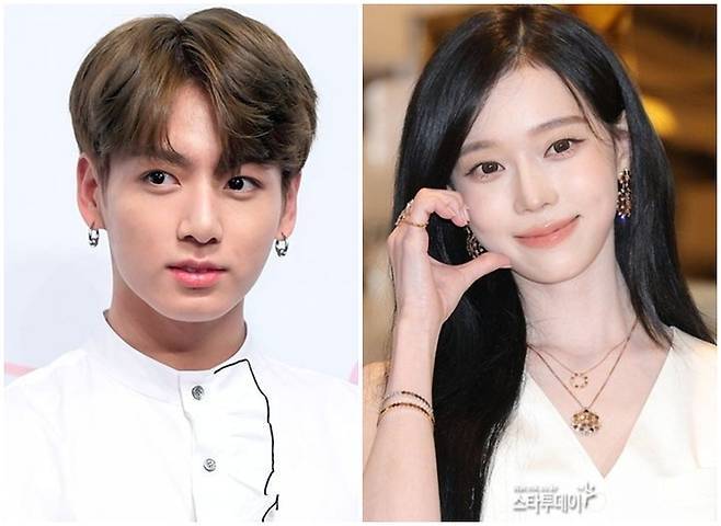 방탄소년단 정국과 에스파 윈터. 사진 ㅣ스타투데이DB