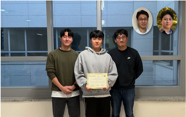 (왼쪽부터) 송민규 박사과정, 김재한 박사과정, 손수엘 교수, (상단) 신승원 교수, 나승호 박사. KAIST 제공