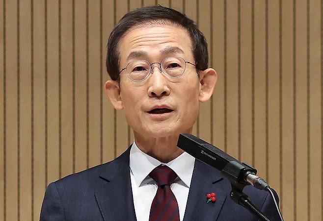 김호철 신임 감사원장이 2일 서울 감사원 대강당에서 열린 취임식에서 취임사를 하고 있다. 2026.1.2/뉴스1