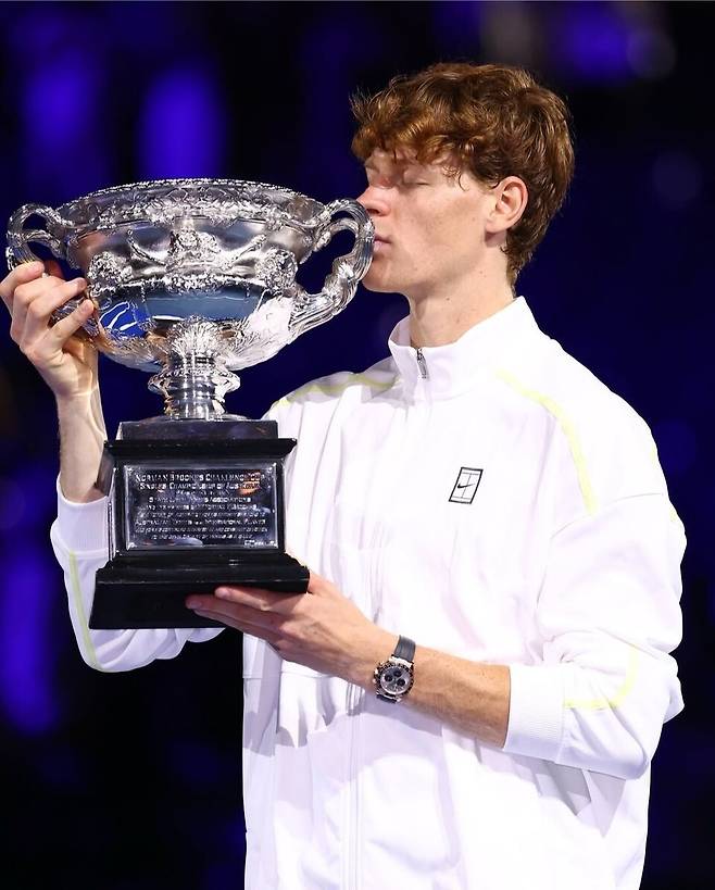 2025년 호주오픈 남자단식 2연패를 달성한 야닉 시너. 시너 인스타그램