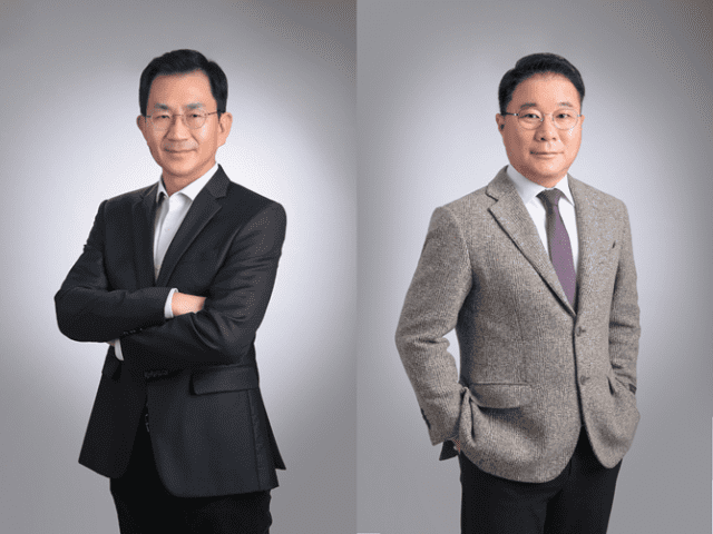 김형우 에스넷시스템 대표 (왼쪽)과 이준호 굿어스스마트솔루션 대표 (이미지=에스넷그룹)
