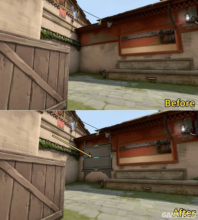 B 메인에서 A 정원쪽으로 스폰킬을 하는 건 불가능해졌다 (사진= 라이엇게임즈 제공)