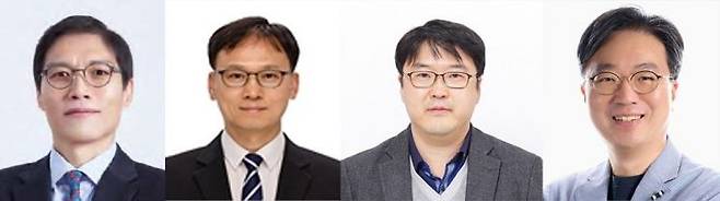(왼쪽부터)UNIST 신명수 지구환경도시건설공학과, 김진영 에너지화학공학과, 김영춘 기술경영전문대학원, 심재영 인공지능대학원 교수.