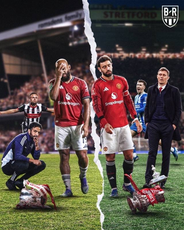 맨유는 4부 리그 그림즈비 타운에 패배, 카라바오컵 ‘광탈’ 후 FA컵에서도 첫판에 무너지며 강제로 프리미어리그에만 집중하게 됐다. 한때 세계 최고의 클럽이자 국내 축구 팬들에게는 ‘박지성의 팀’으로 큰 사랑을 받았던 그들의 몰락이다. 사진=블리처리포트 SNS