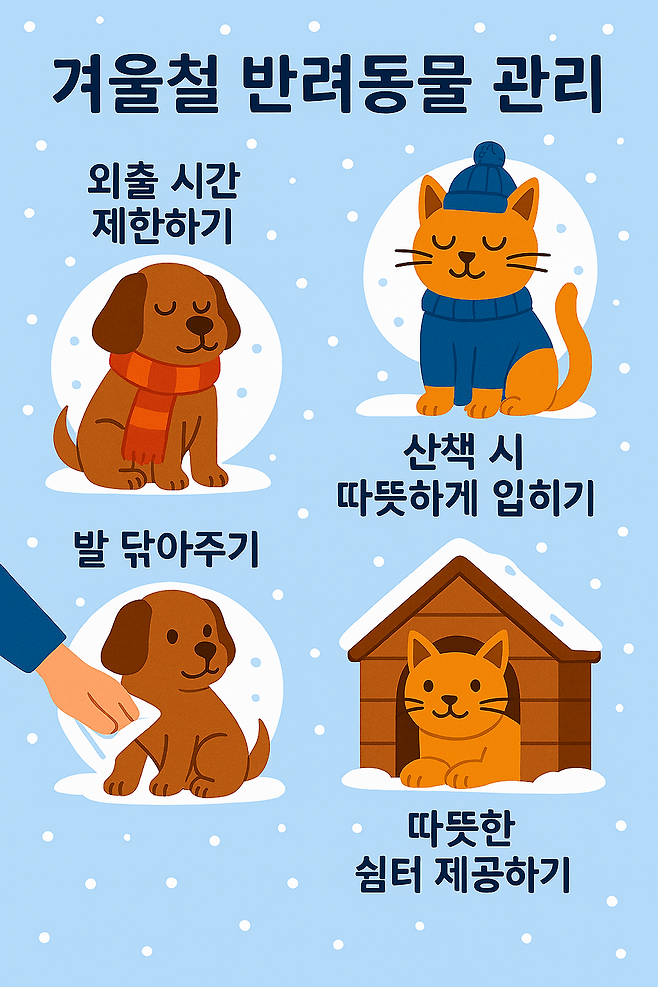 반려동물 건강한 겨울나기 케어 방법. <생성형 AI 이미지>