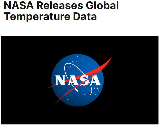NASA는 기록적인 고온을 발표하면서도 '기후변화'를 언급하지 않아 국제사회 비판을 받고 있다. (사진 NASA 홈페이지 캡처)/뉴스펭귄