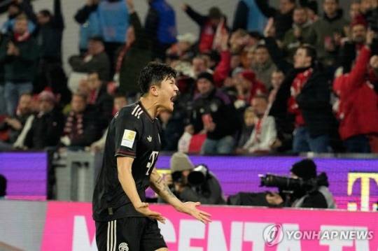역전 결승골을 터트린 뮌헨 김민재 / 사진=연합뉴스