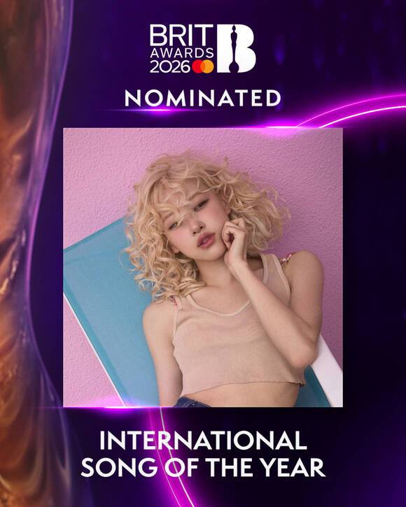 가수 로제의 'APT.'가 영국음반산업협회가 주관하는 제46회 브릿 어워드(The BRIT Awards 2026) 올해의 인터내셔널 송(International Song of the Year) 후보에 올랐다./더블랙레이블