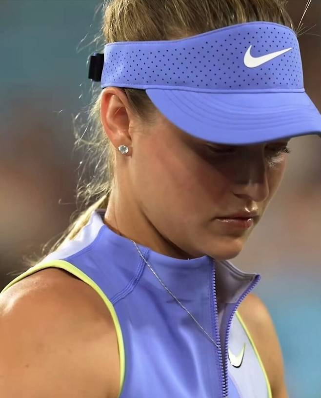 2026 호주오픈 여자단식 3라운드에서 탈락한 안나 칼린스카야의 슬픈 모습. 사진 칼린스카야 팬 페이지