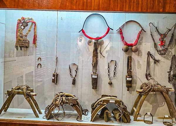 박물관 내부에 전시 중인 차마고도를 누빈 마방 유품.