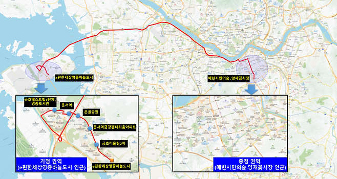 ▲ M6463 노선도. /자료=인천시