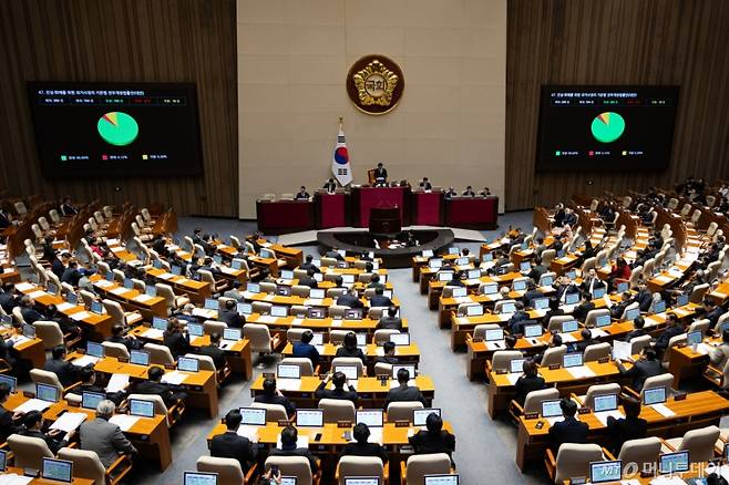 29일 서울 여의도 국회에서 열린 제431회 국회(임시회) 제2차 본회의 모습./사진=(서울=뉴스1) 유승관 기자