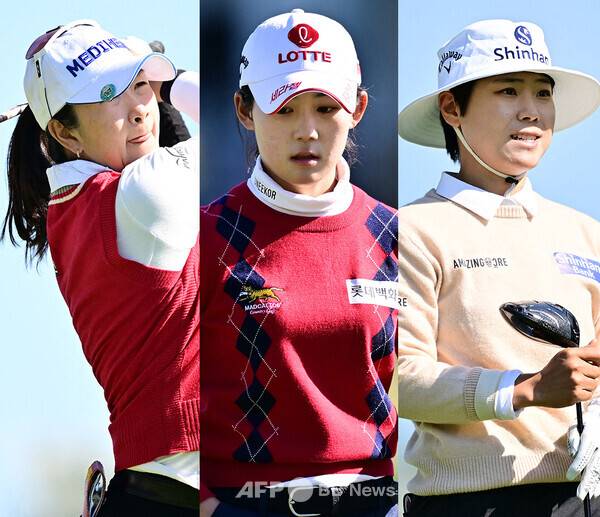 미국여자프로골프(LPGA) 투어 2026시즌 개막전 힐튼 그랜드 베케이션스 토너먼트 오브 챔피언스에 출전한 김아림, 황유민, 이소미 프로가 1라운드에서 경기하는 모습이다. 사진제공=ⓒAFPBBNews = News1 (사진을 무단으로 사용하지 마십시오.)